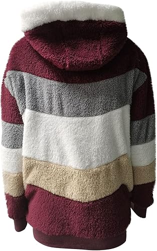 Miniatura 4 de Attine Chaquetas para mujer, talla grande, de piel sintética, abrigo de invierno grueso y cálido, chaqueta Sherpa con cremallera completa con