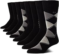 Calvin Klein Men's 8-Pack Dress Crew Socks: Breathable Cotton Blend, Reinforced Heel & Toe for Business, Formal & Casual Wear