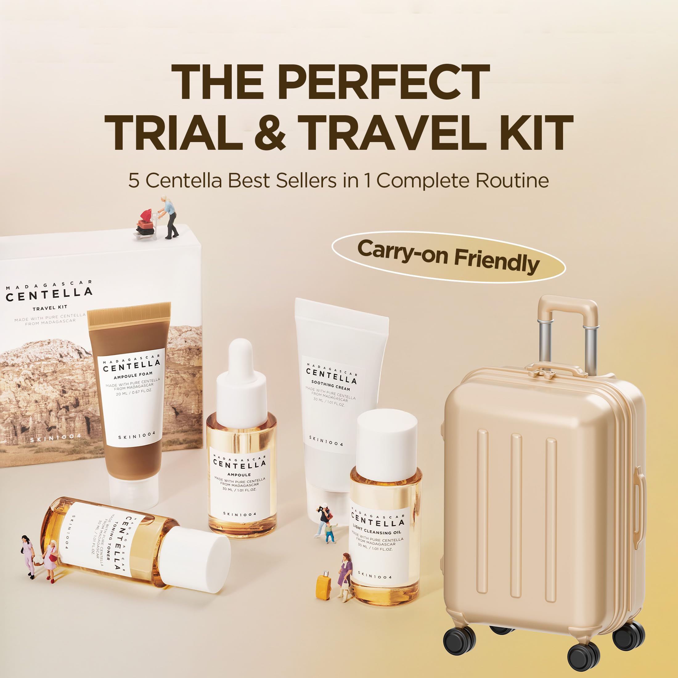 SKIN1004, Madagascar Centella Travel Kit, Kit da viaggio, 5 pezzi