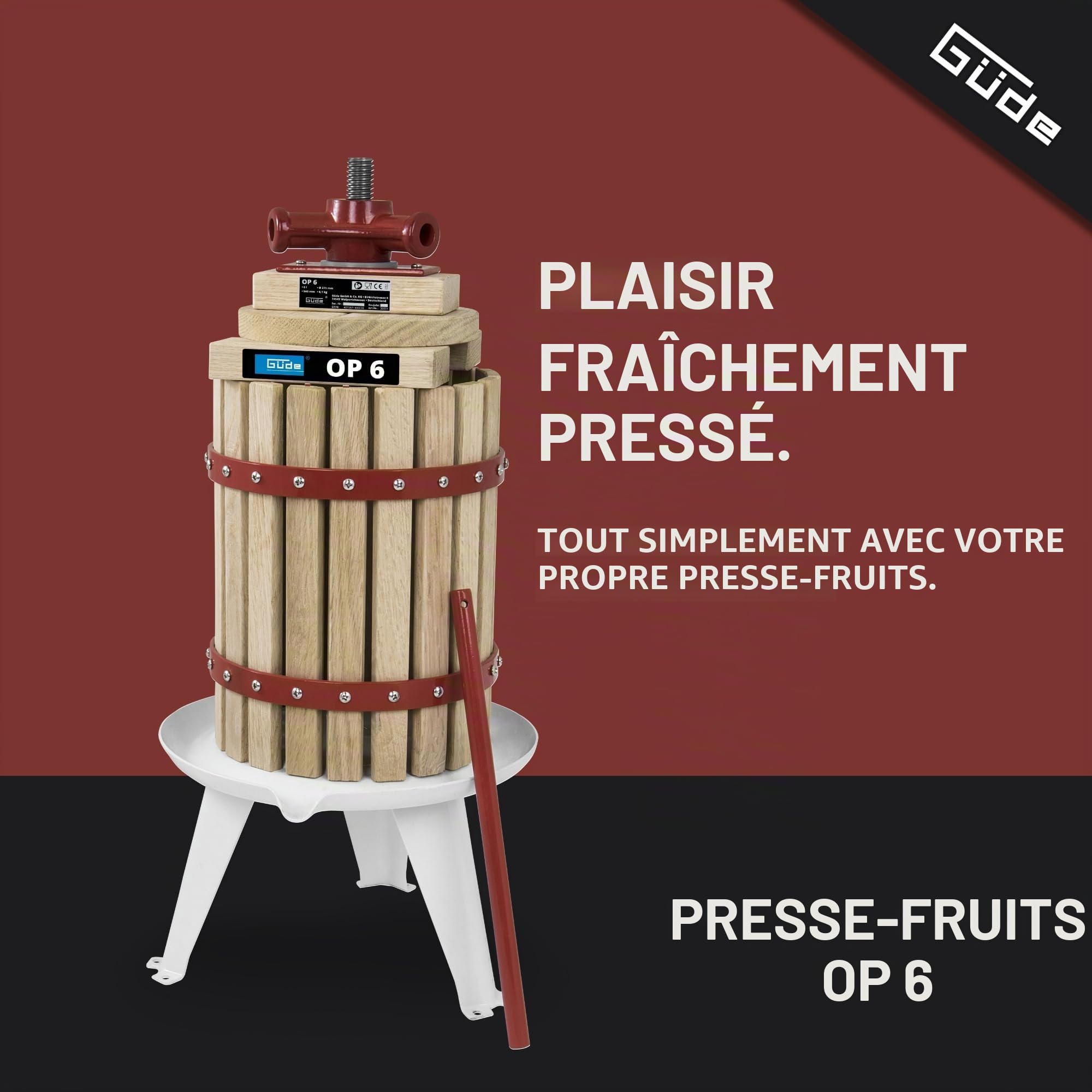 Güde 30001 BP 6 Pressoir 6 l, Couleur Bois, Marron
