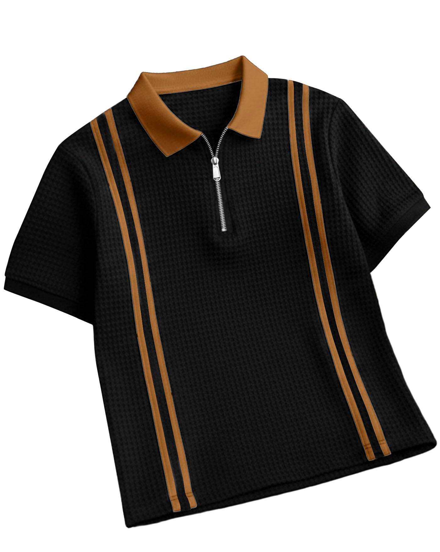 Buy AUSK Men T-Shirt Texture Self Design with Half Sleeve Polo