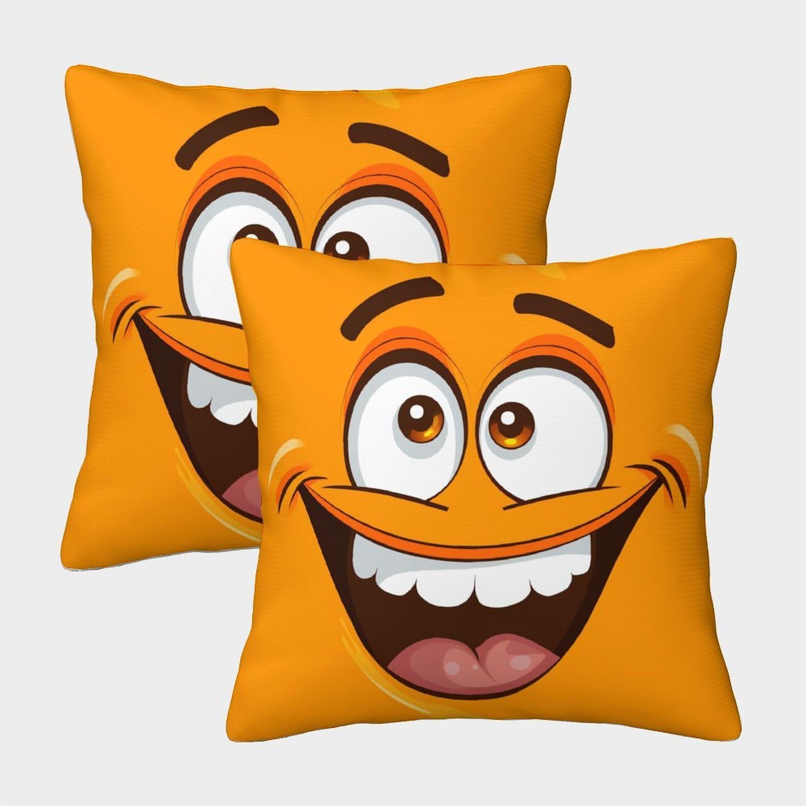 kaiyun 2 Pack 3D Smiley Cushion 3D Soft Touch Pillowcase,sofa Chair Home Furnishings 45x45cm