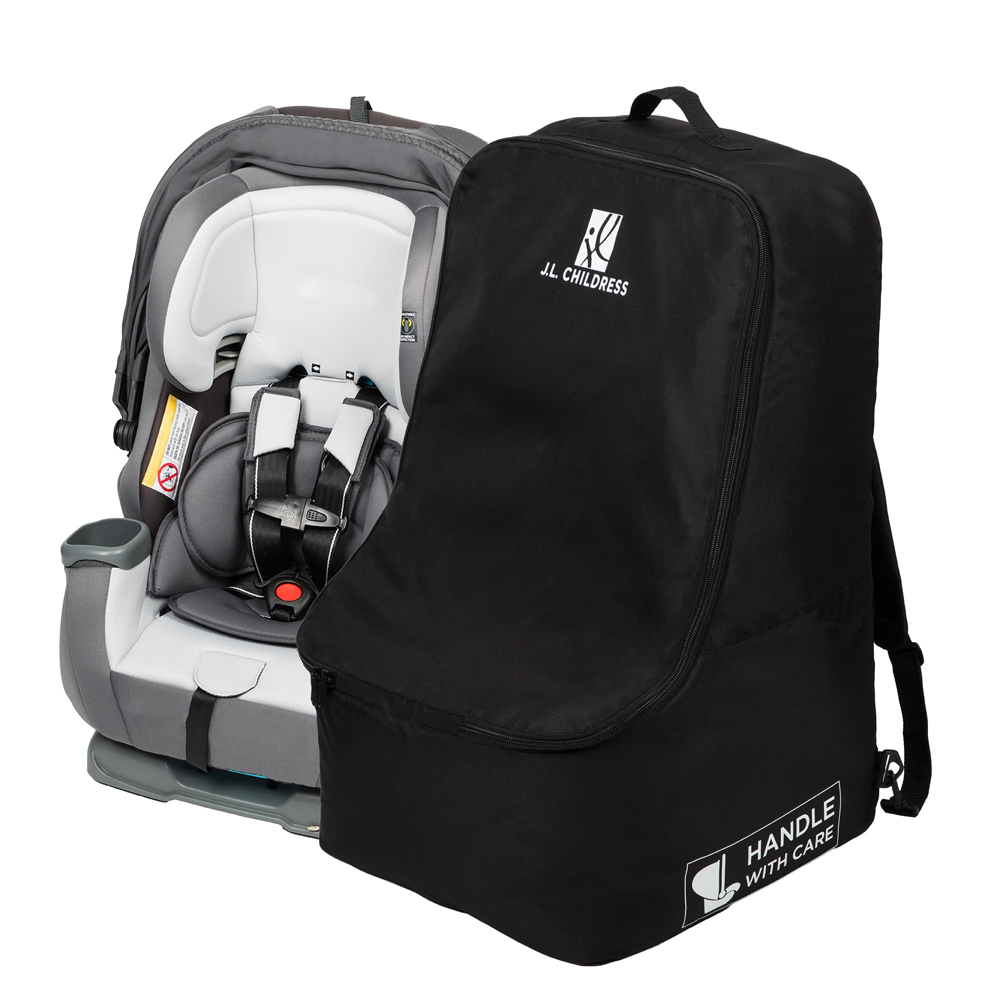 J.L. Childress Ultimate Backpack Premium Padded Car Seat Travel Bag - Large, High Quality, Durable, Secure, Universal Airport Gate Check Bag, Black