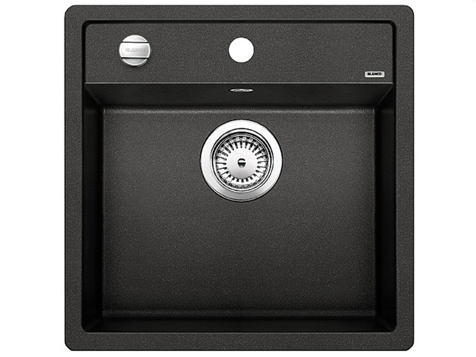 BLANCO DALAGO 5 | SILGRANIT Sink in Anthracite | Installation Type: Inset Installation from Above | for 50 cm Wide Base cabinets | Spacious Bowl Volume | Easy-Care Surface | [51.5x51x20.2 cm]