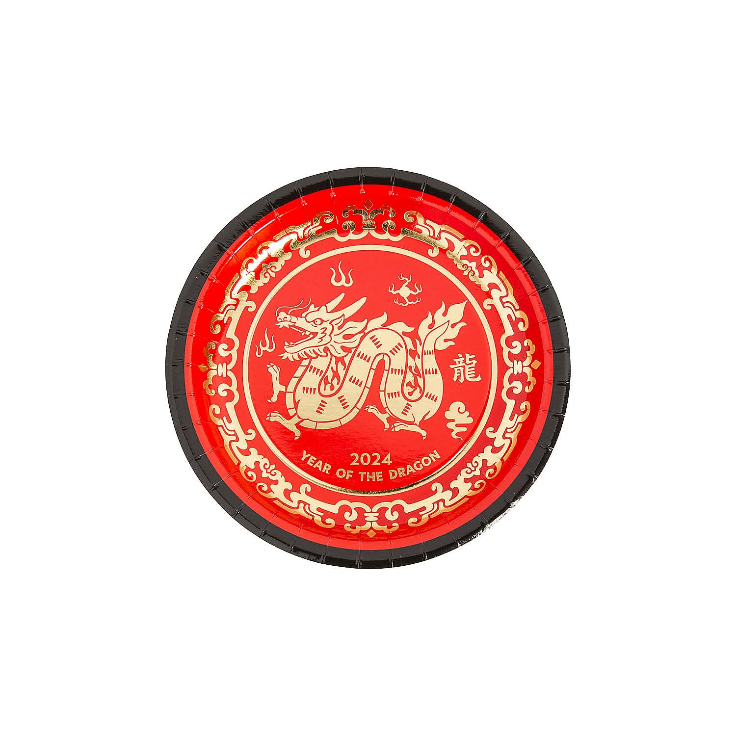 Fun Express 2024 Lunar New Year of the Dragon Paper Dessert Plates - 8 Count - Chinese New Year Tableware
