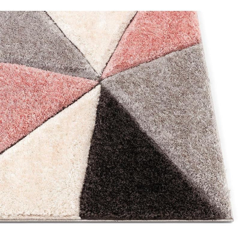 Image of Shaggy Carpet for Home 10 x 14 Feet Ultra-Soft, Thick, and Stylish Shag Texture Ideal for Living Room, Bedroom, or Office - Easy to Clean and Perfect (Peach;Black)