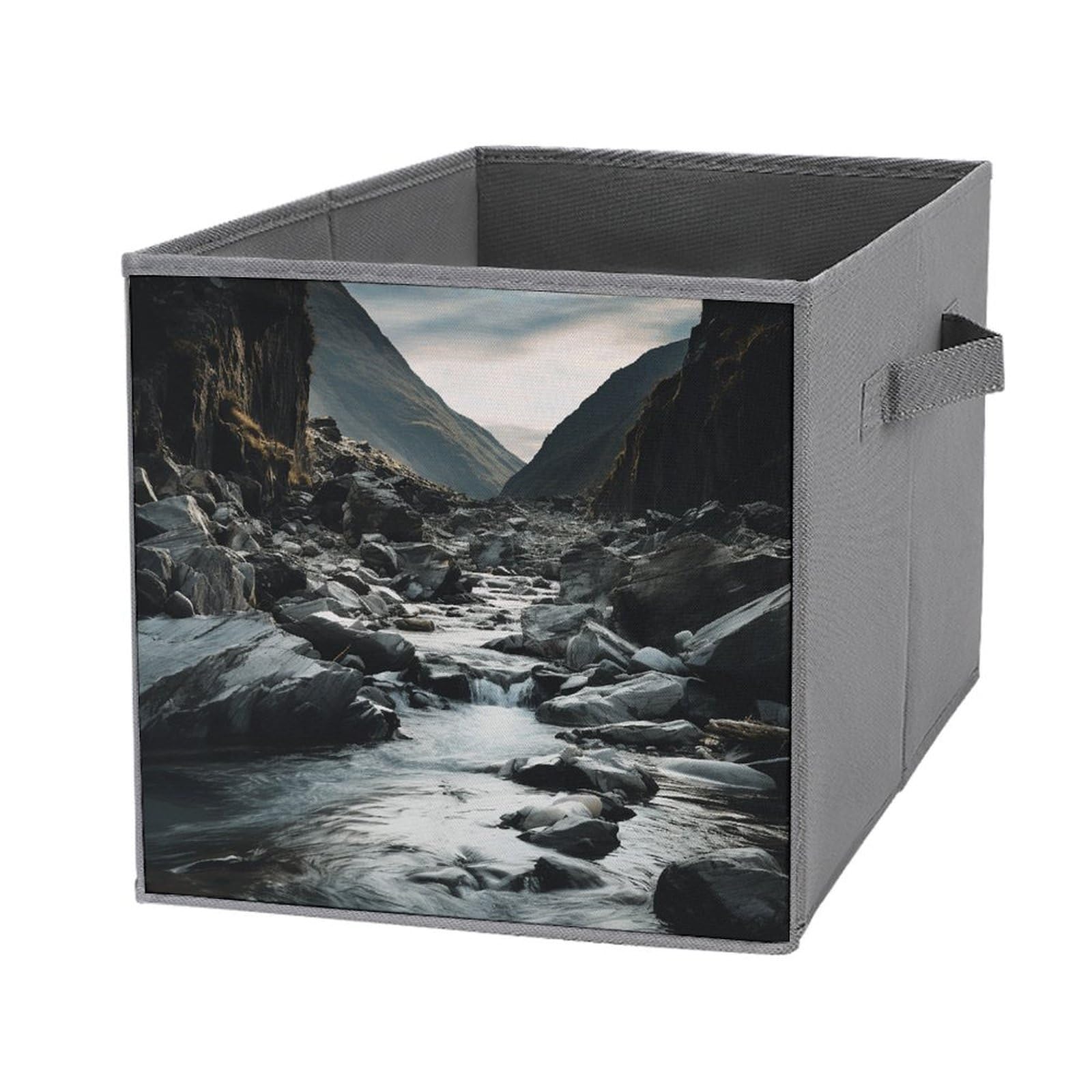 Boîtes de rangement imprimé rochers et rivière pliables empilables pour linge 6 pièces