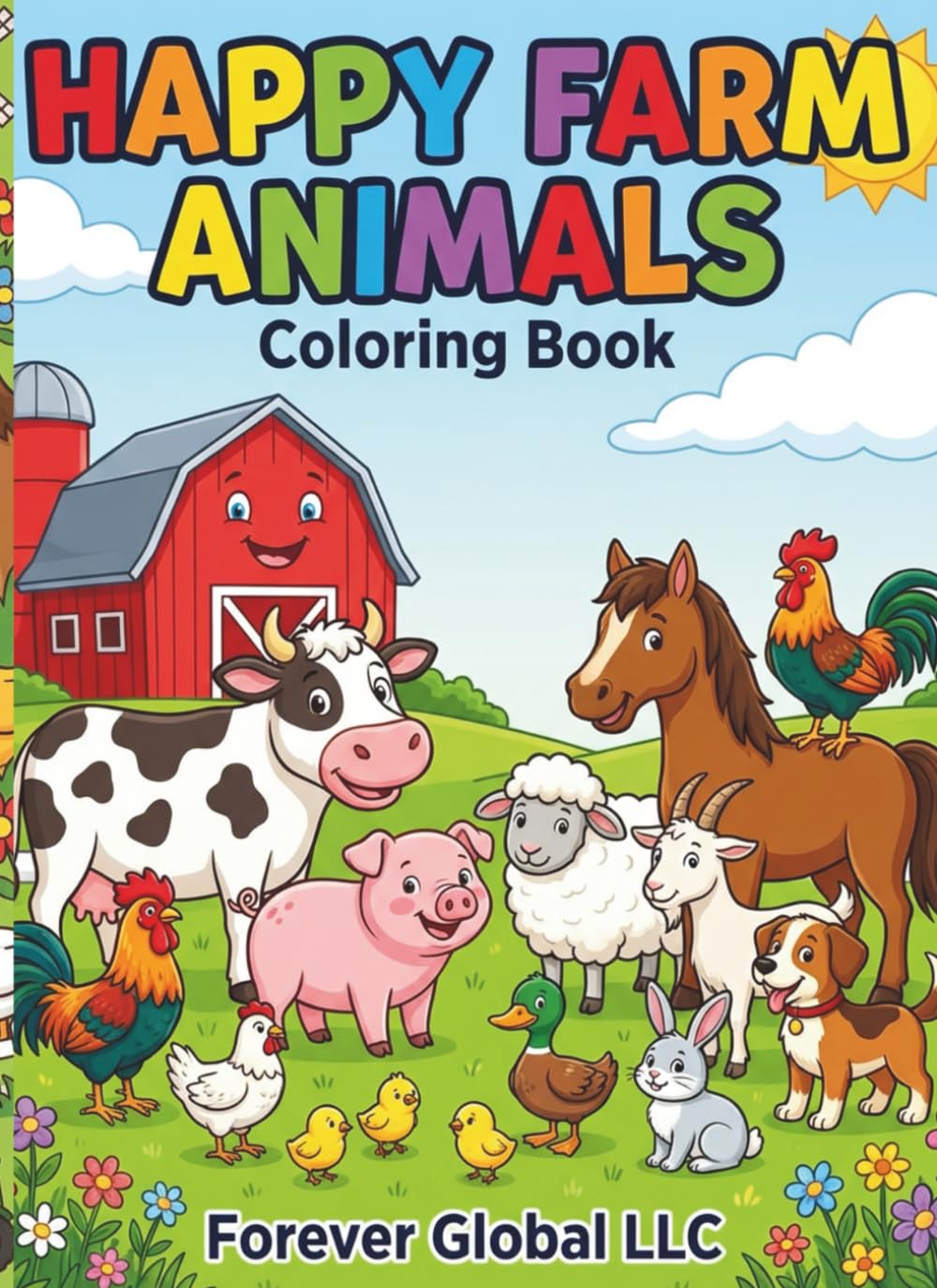Happy Farm Animals: Coloring Book