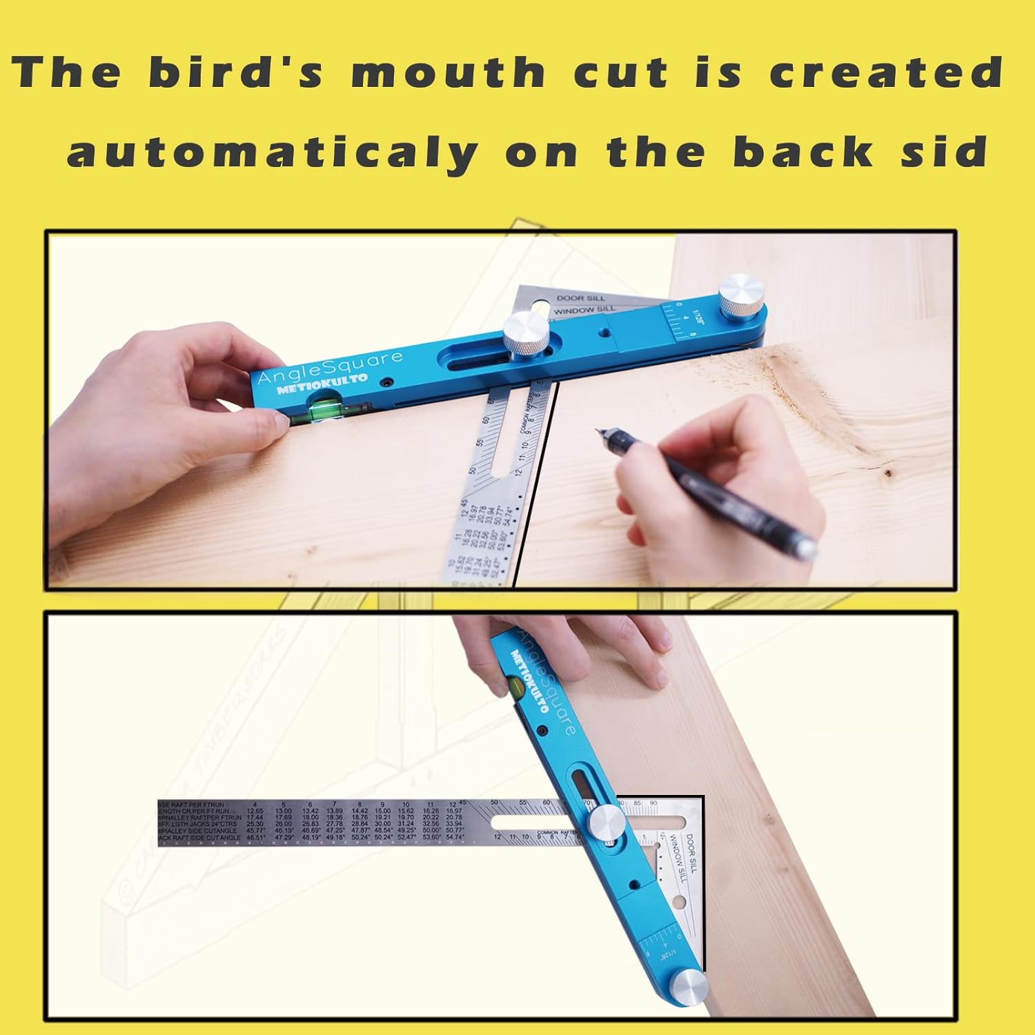 Roof Square,Angle Finder Tool,Aluminum Alloy Squangle,Multifunction Framing Square,Innovative Rafter Square Tool,Protractor