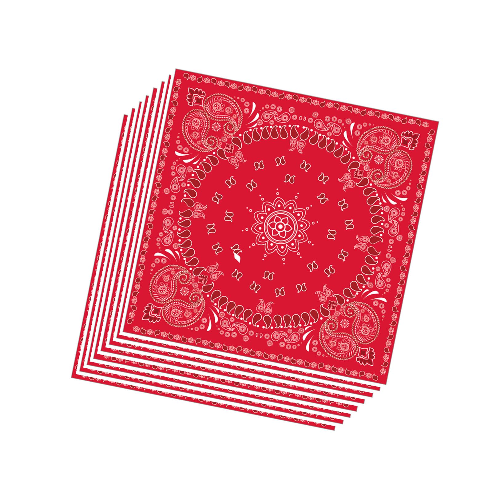 Red Bandana Paper Napkins for Red Bandana Western Party Supplies Bandanas Theme Party Disposable Napkins Paisley Paper Napkin Reds Bandanas Paisley Print Theme Partys Supplies (40 Pcs)