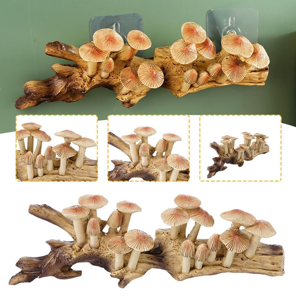 Lot De 3 Champignons Décoratifs En Bois Pour Maison, Intérieur, Extérieur, Maison, Bureau, Décoration De Bureau (jaune