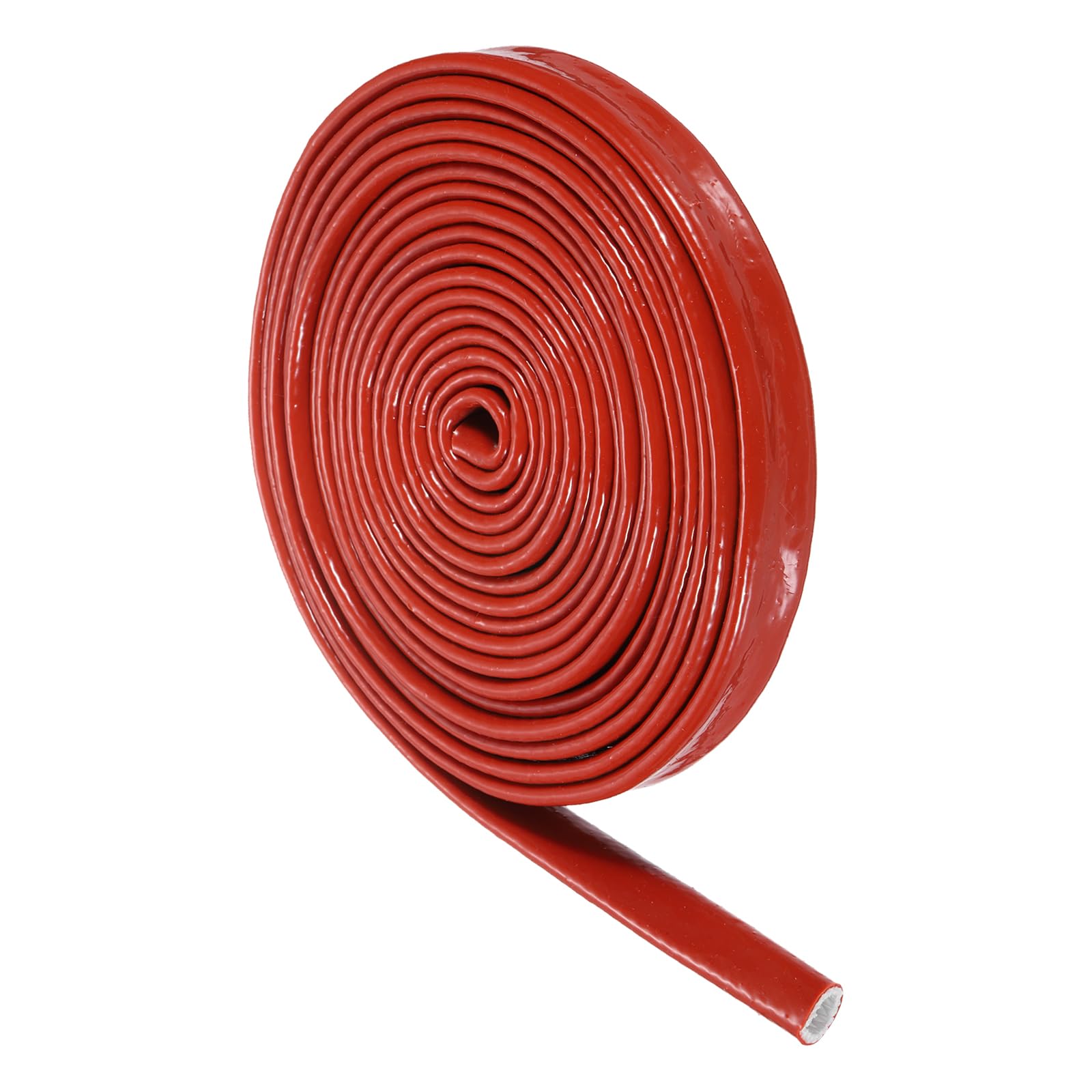 QUARKZMAN Cable Gaine Silicone Rouge 10mm X 5 Mètre Ruban en Fibre de Verre avec Protection Thermique, pour Tuyaux, Câbles et Câblages Électriques Automobiles