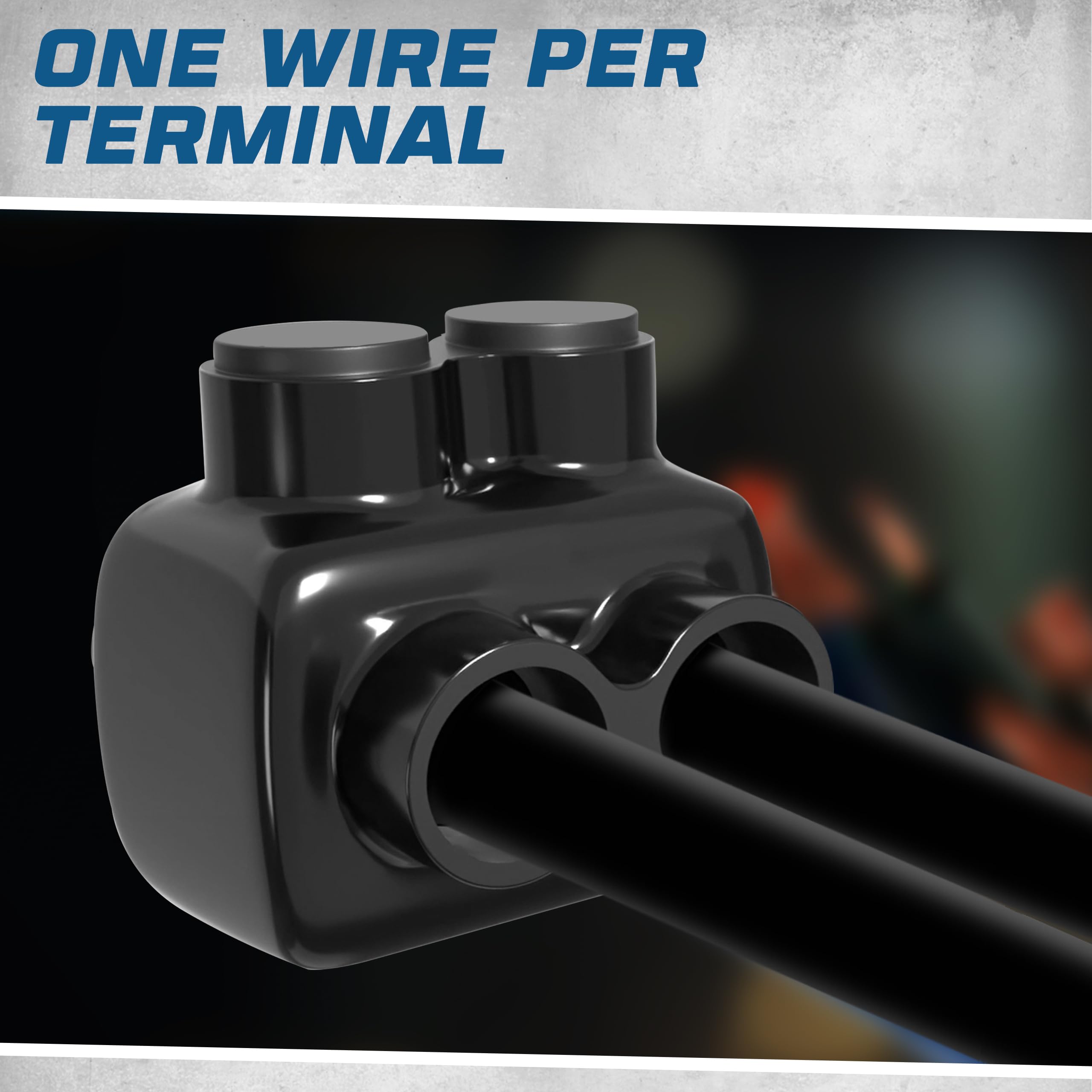 OHLECTRIC Paquete de 10 conectores de cable aislados de 2 puertos de entrada de un solo lado para 2-14 lengüetas de rango de cable con tornillo hexagonal 7/32, prellenado con inhibidor de óxido