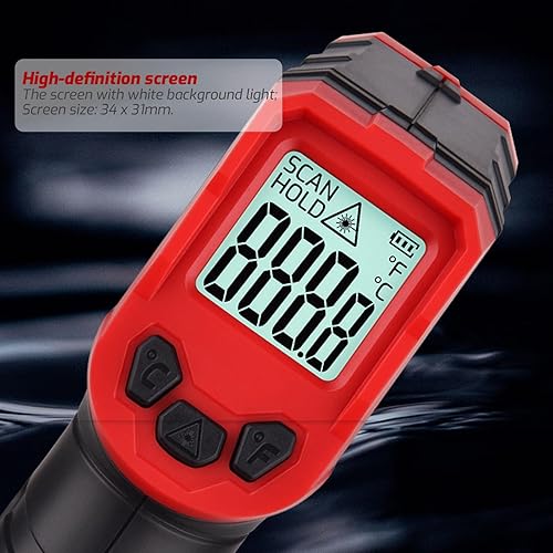 Miniatura 3 de MUFASHA Termómetro infrarrojo pistola de temperatura láser termómetro de alta temperatura con pantalla LCD pirómetro industrial sin contacto