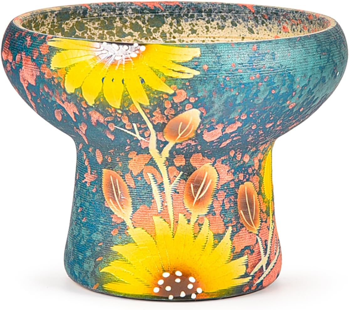 Sungmor 7.5 Inch Large Succulent Plant Pots, Pretty Hand Painted Ceramic Planter with Drainage, Indoor Outdoor Cactus Planter Bonsai Pot, Flower Pot for Indoor Plants Garden Windowsill Desktop Decor