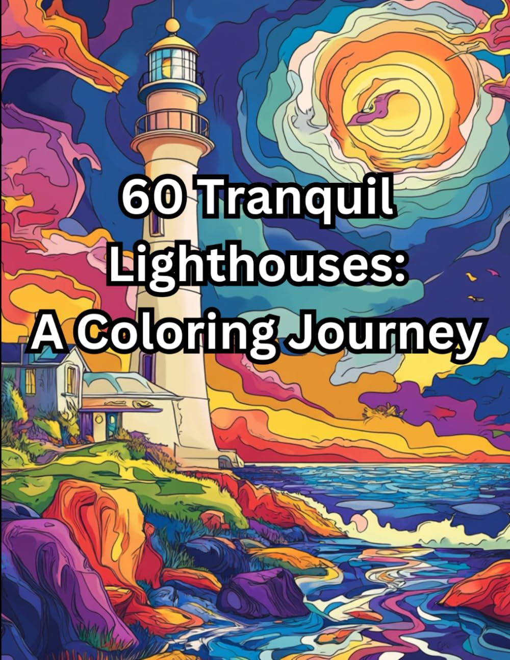 60 Tranquil Lighthouses: A Coloring Journey: Explore Serenity Through Intricate Designs and Soothing Scenes