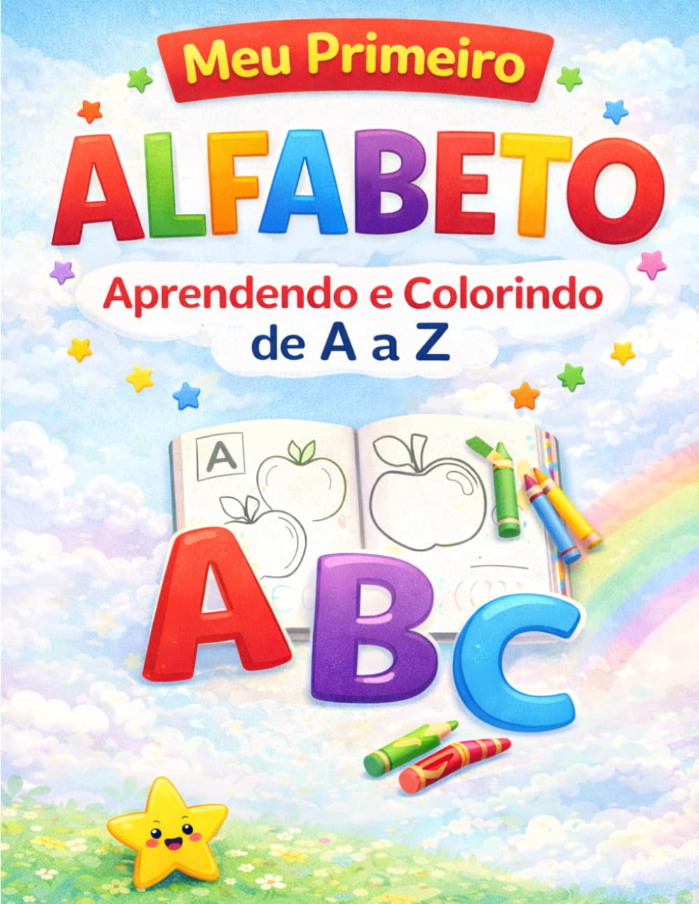 Livro para colorir - ALFABETO DE A a Z para Crianças: Aprender, Colorir e se Divertir - 25 páginas
