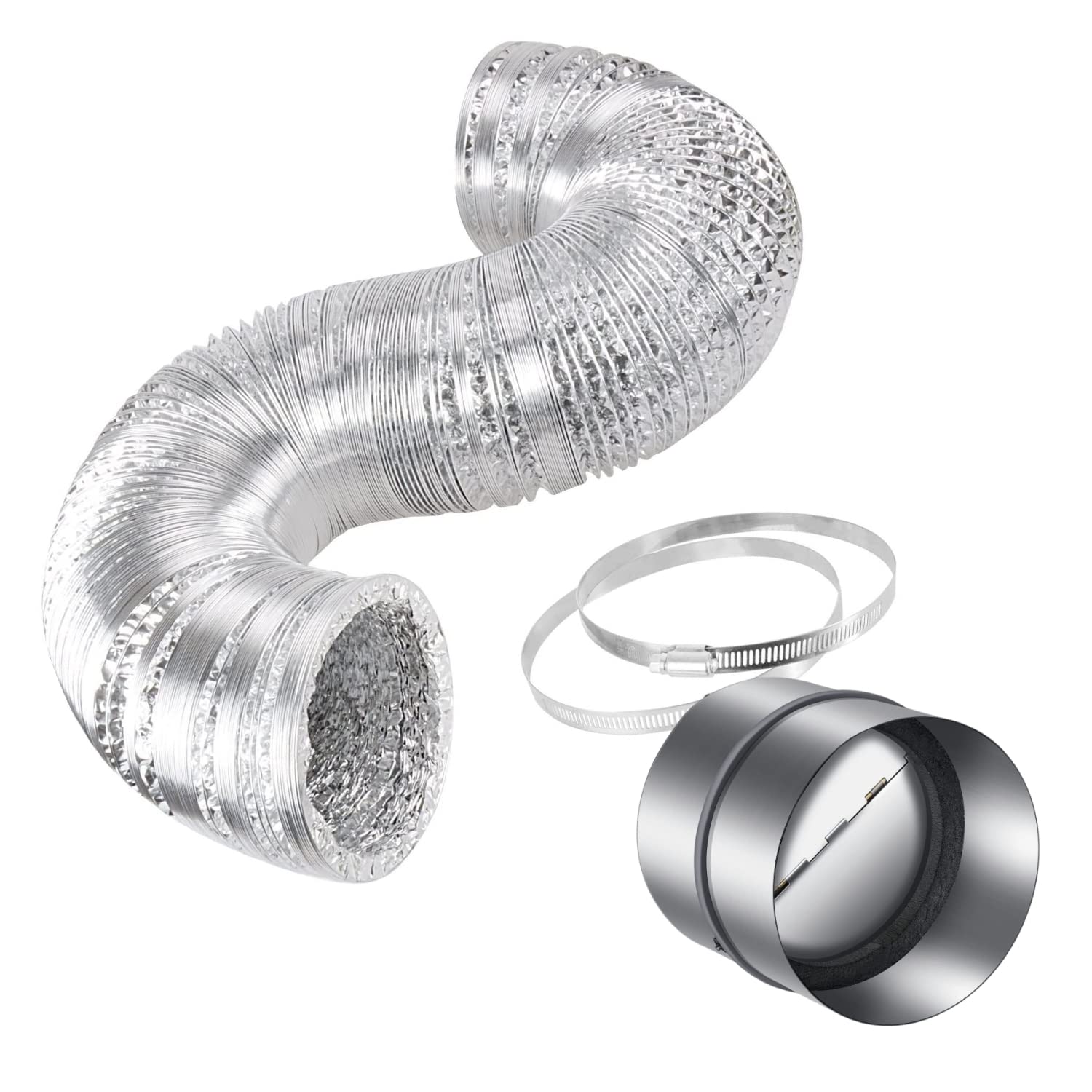 Buy iPower 25 Feet NonInsulated Flex Air Aluminum Ducting and 6 Inch