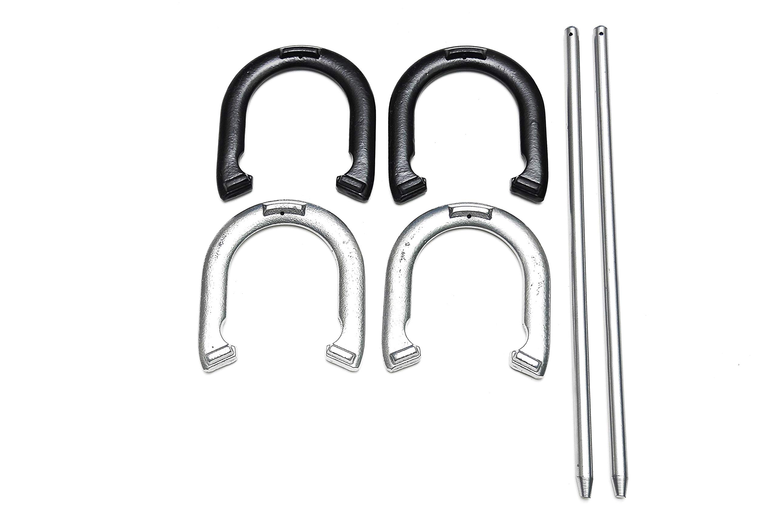 HAN'S DELTA Horseshoes Set - Includes 4 Horseshoes and 2 Stakes and Carrying Case - Outdoor Horseshoe Game