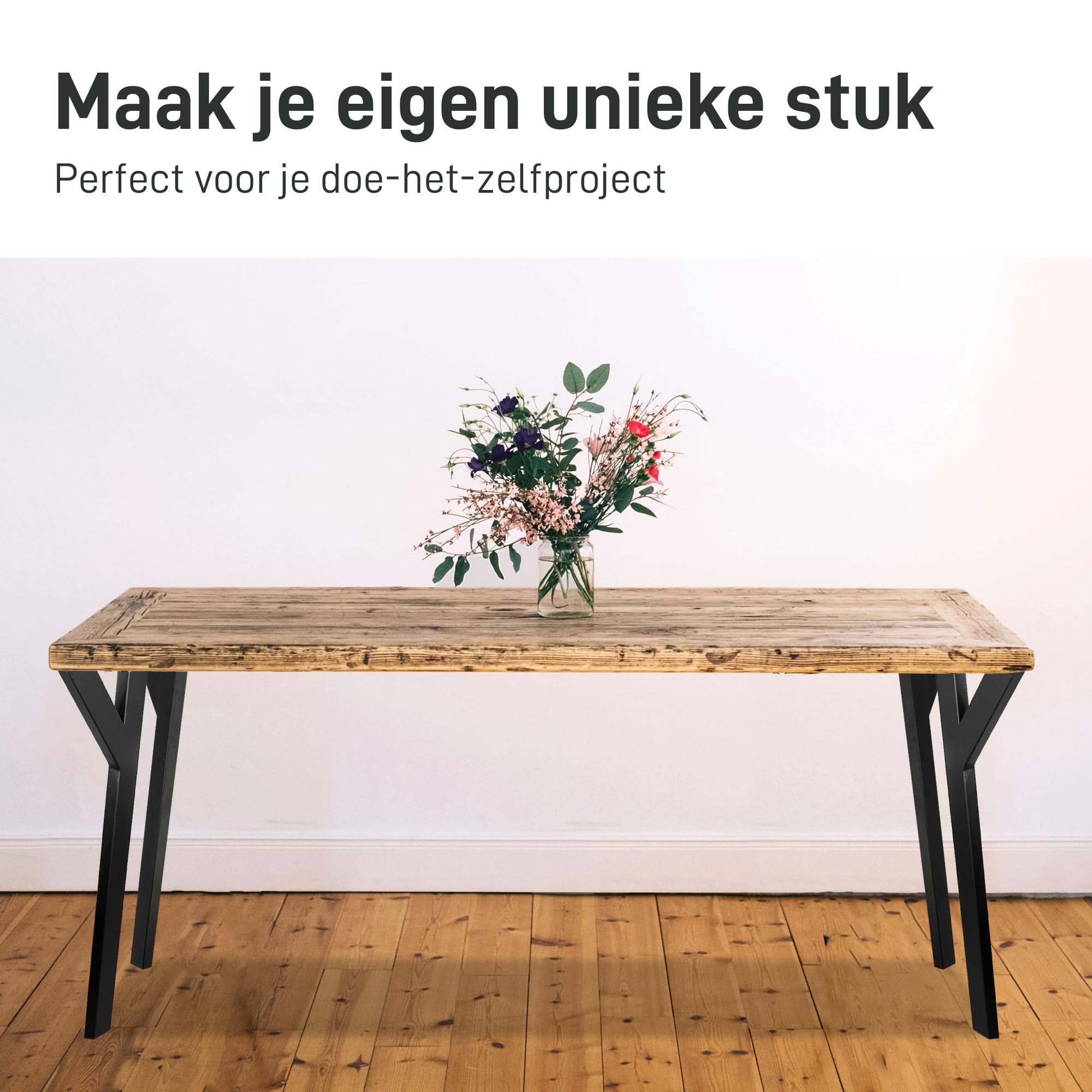 Butterfly Staal zwarte poedercoating Paper Standaard Eiken gerookt gebeitst (0002) 200cm 100cm 3cm