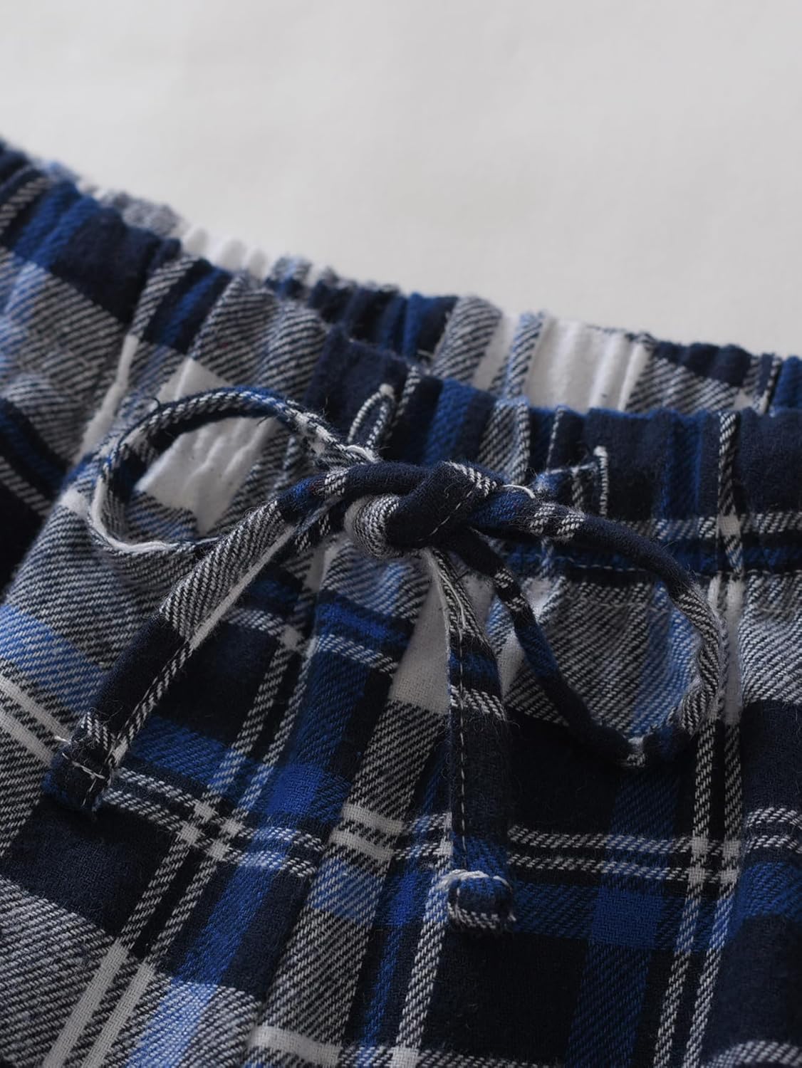 Latuza Women's Petite Pajama Set Crew Neck Knit Top Flannel Jogger Pants - Image 4