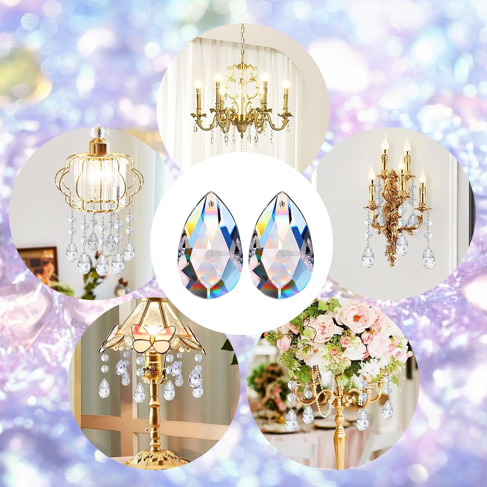 Cristaux Attrape-soleil 20 Mm - Lot De 24 - Prismes Transparents - Décoration Fenêtre, Jardin, Mariage - 6