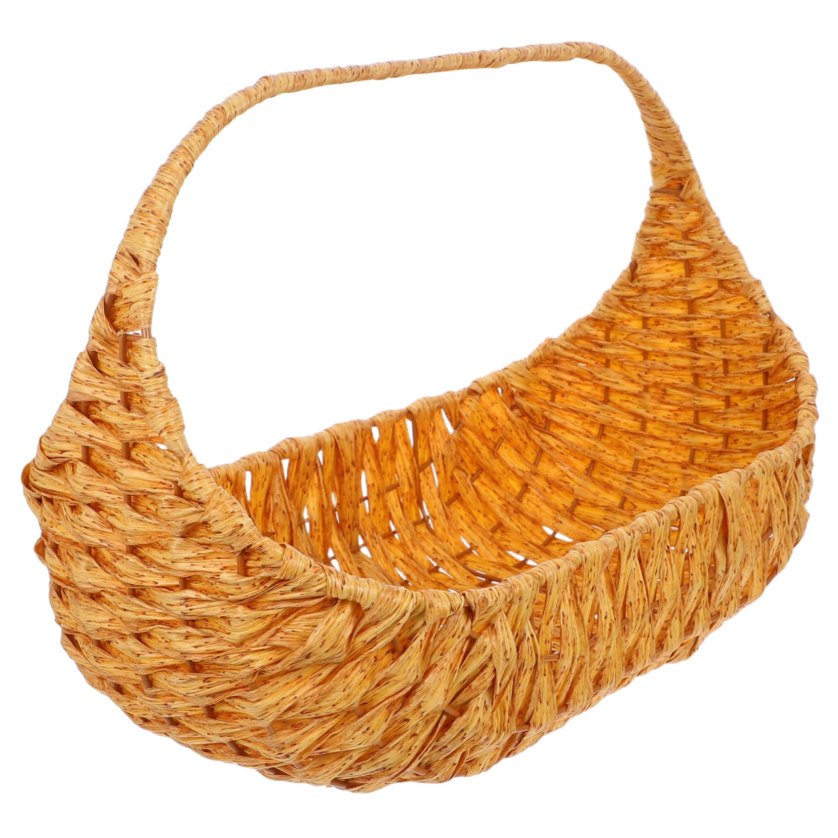 Luxshiny Multipurpose Woven Basket for Beach Picnic Sturdy Storage for Fruits Vegetables Flowers Outdoor Gatherings Vintage Style and Frame