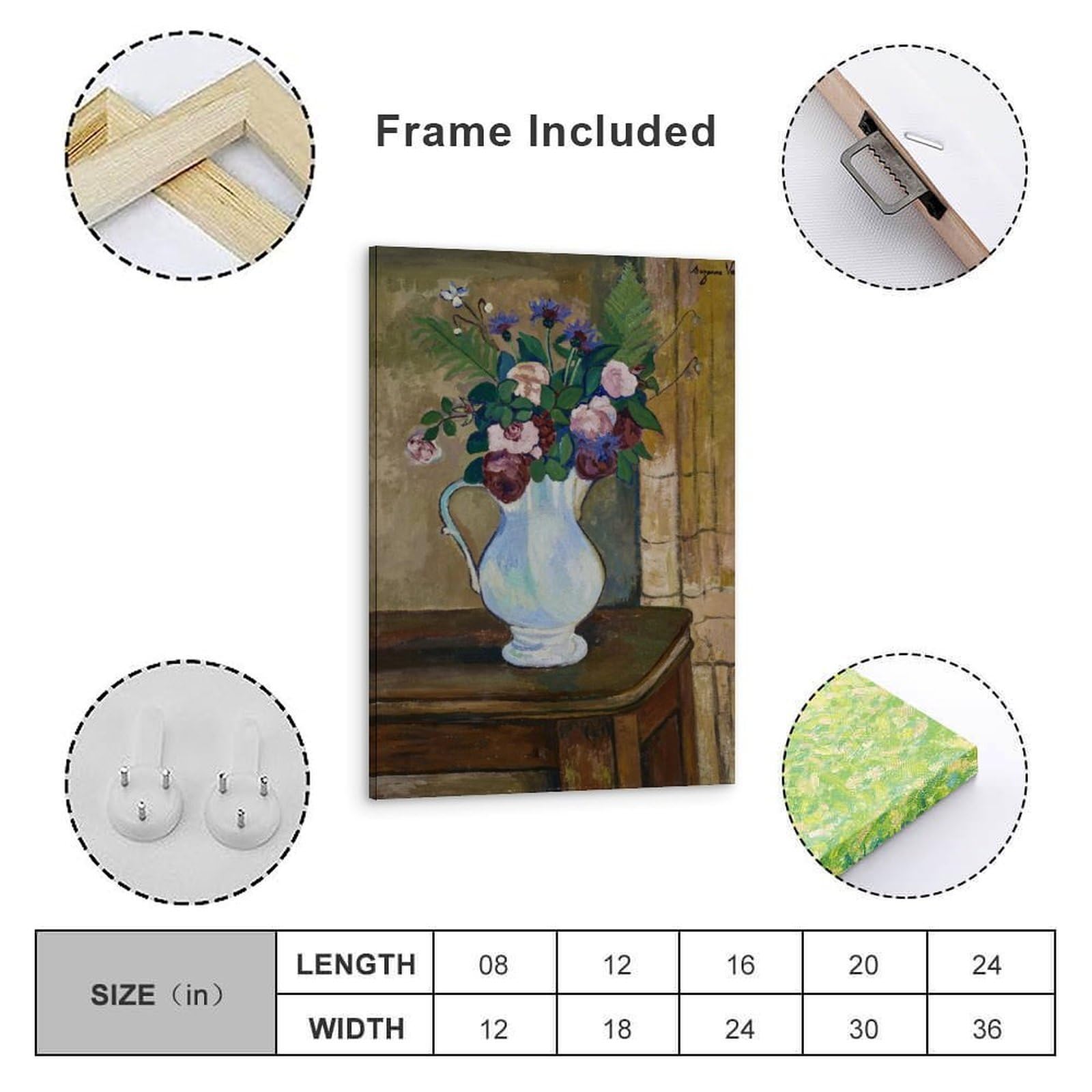 generisch Valadon Bouquet De Roses by Suzanne Valadon Impresiones en Lienzo Modernas, Cuadros Decorativos Para Habitación de Niños o Niñas, Cuadros de Pared Para Salón Y Pinturas Con Motivos Festivos