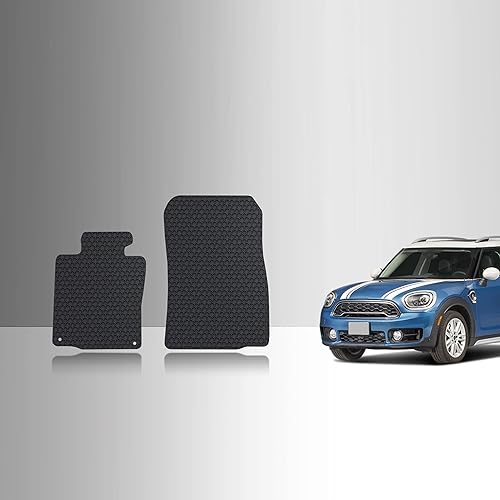 Miniatura 1 de TOUGHPRO Juego de accesorios de alfombrillas delanteras compatibles con Mini Cooper Countryman todo tipo de clima, goma negra resistente (fabricado