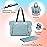 Dikaslon Diaper Bag Tote, Large Travel diaper tote for Mom and Dad, Multifunction baby tote bag for Boys and Girls with Pacifier Case and Changing Pad, Light Blue