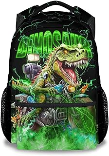 Boys Backpack, Dinosaur Backpacks for Kids, 17 Inch Toddler School Bag, Motorcycle Bookbags for Elementary School