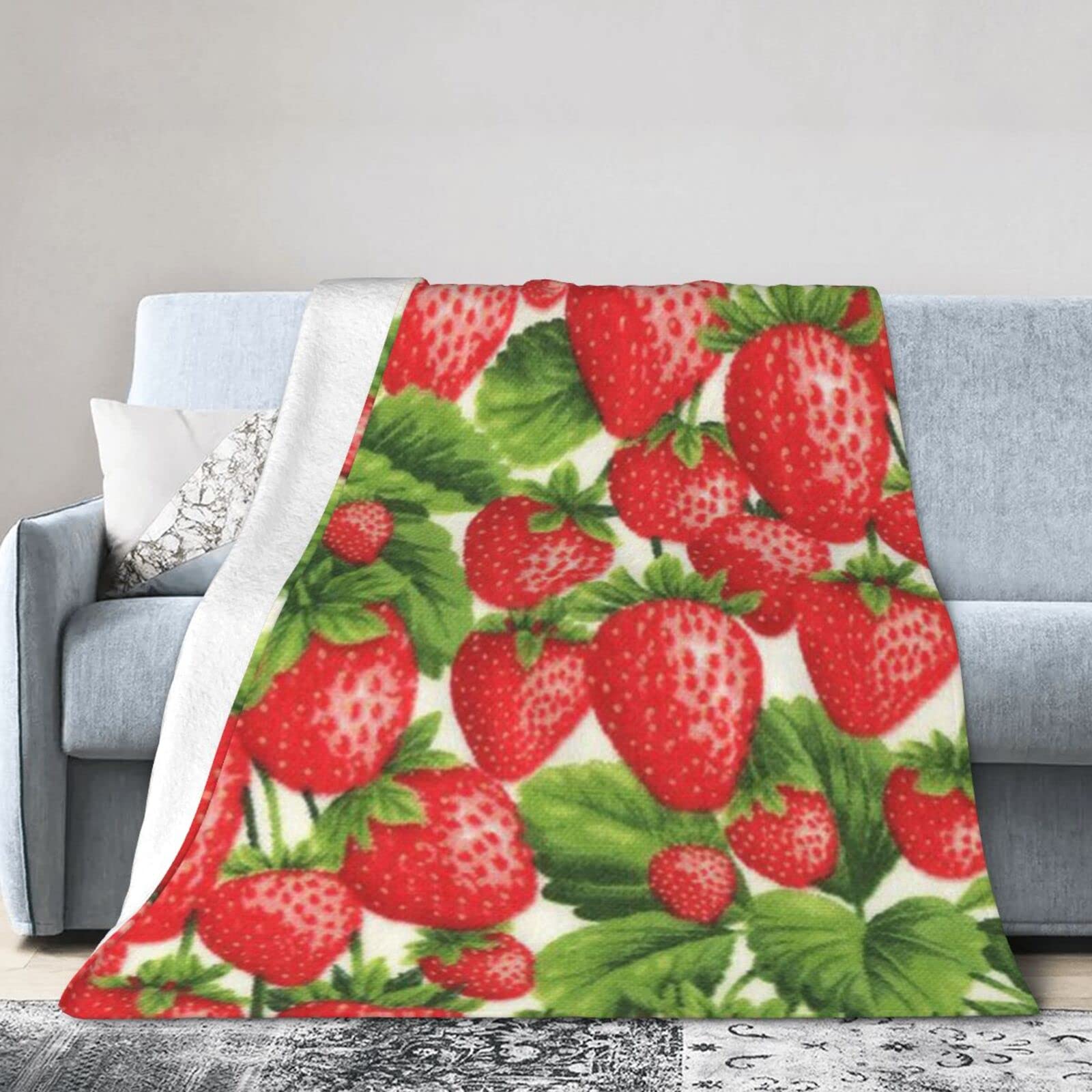 Amazon｜いちご狩り 毛布 フランネル ブランケット おしゃれ 柔らかい  
