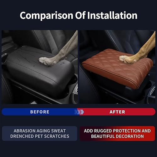 Miniatura 2 de Funda para consola central de automóvil, alfombrilla de caja para reposabrazos, de cuero de espuma viscoelástica, cojín de reposabrazos para SUV,