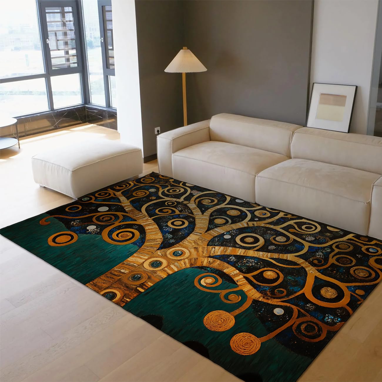 Tapis de chambre doux style nordique pour créer un coin lecture apaisant