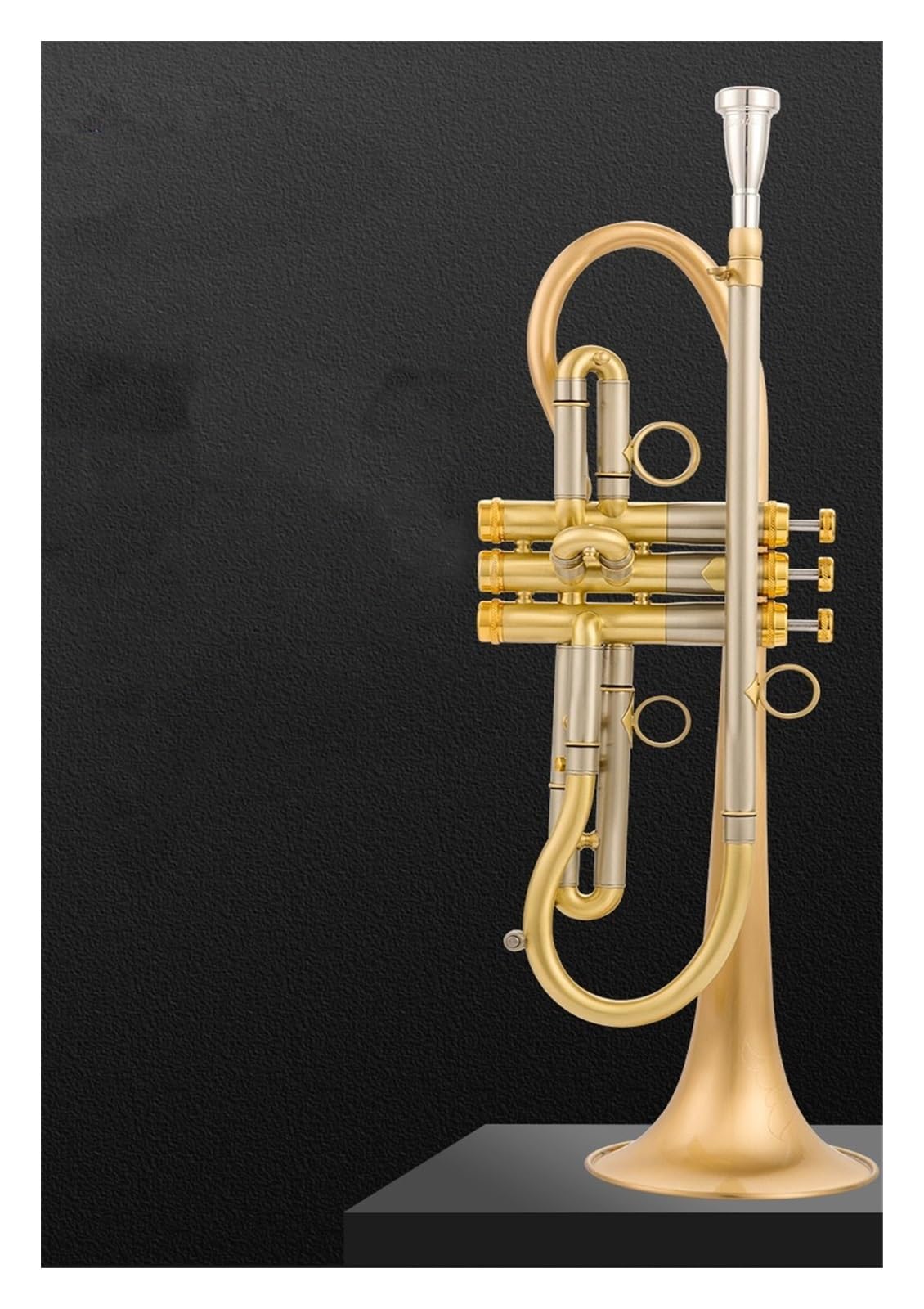 trąbka instrument Profesjonalna trąbka TR800 ze szczotkowanej złotej miedzi posrebrzana o wysokiej jakości wykonania w instrumencie trąbkowym B(Color:Gold)