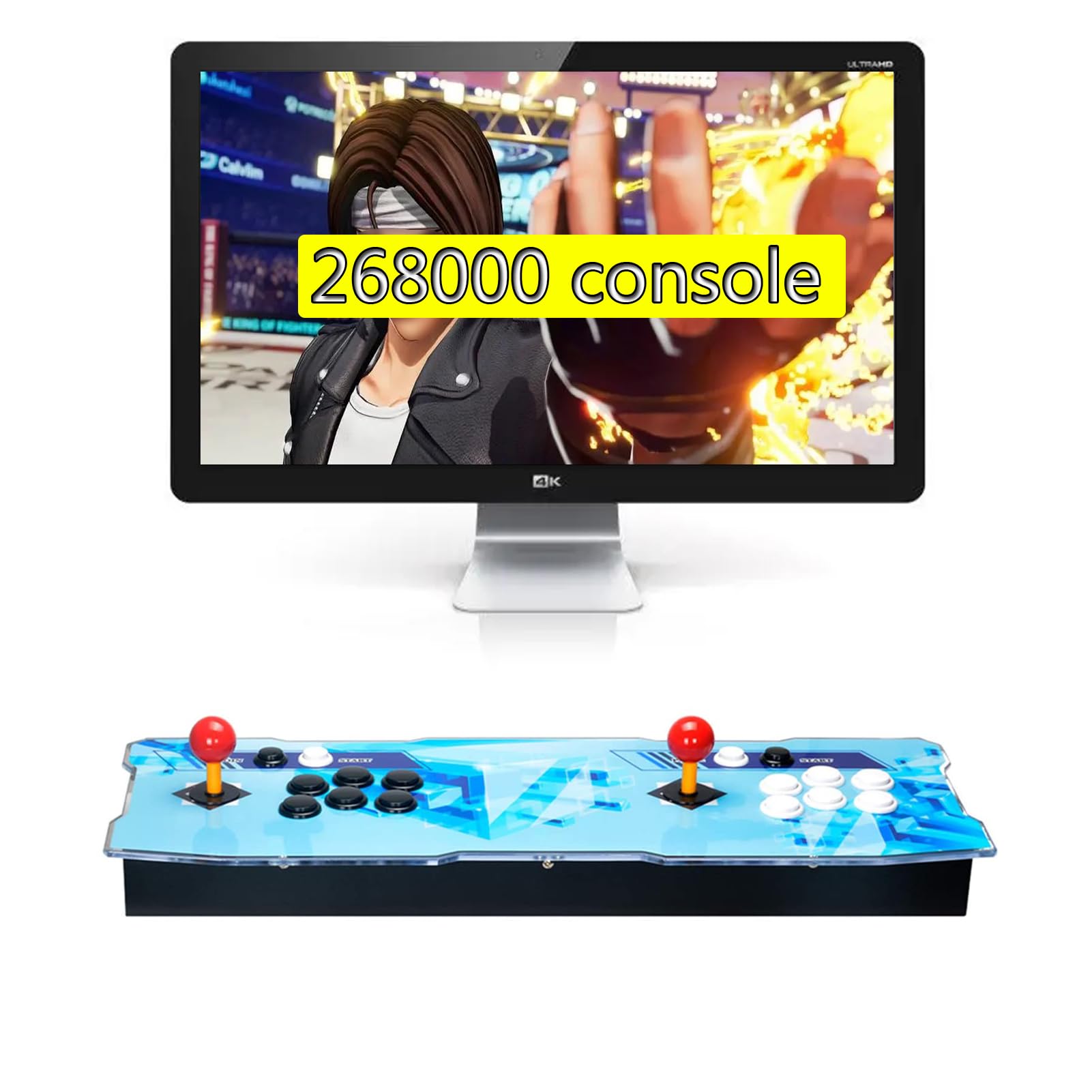 Consola de Juegos callejeros, 26800 Juegos en una Consola de Juegos,1280 * 720 Doble Consola HD Arcade de Madera, personalización de Botones de Soporte y Juegos multijugador