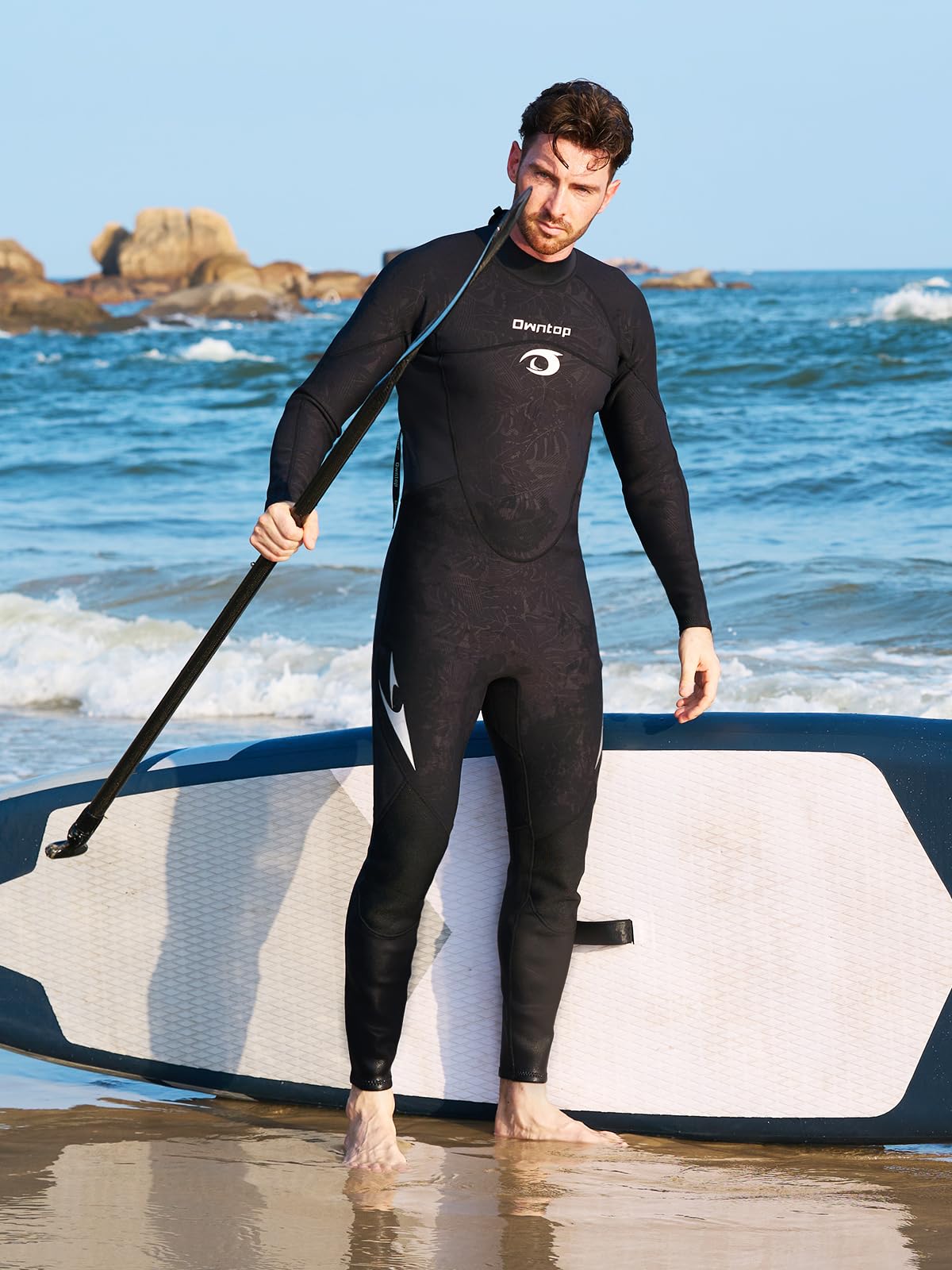 Owntop Muta da uomo e donna, 1,5 mm, lunghezza intera, in neoprene, con cerniera posteriore, per surf, snorkeling
