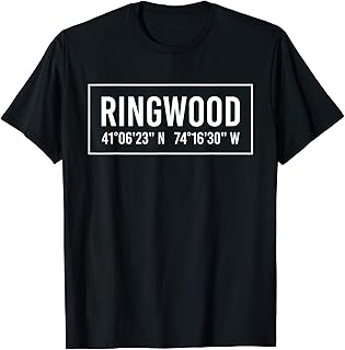 RINGWOOD NJ NEW JERSEY Funny City Coordinates Home Gift T-Shirt