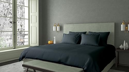 Miniatura 2 de Royal Linen Bedding's Juego de sábanas de algodón egipcio de 1000 hilos de 4 piezas para caravana King (72 x 80 pulgadas), color gris elefante,