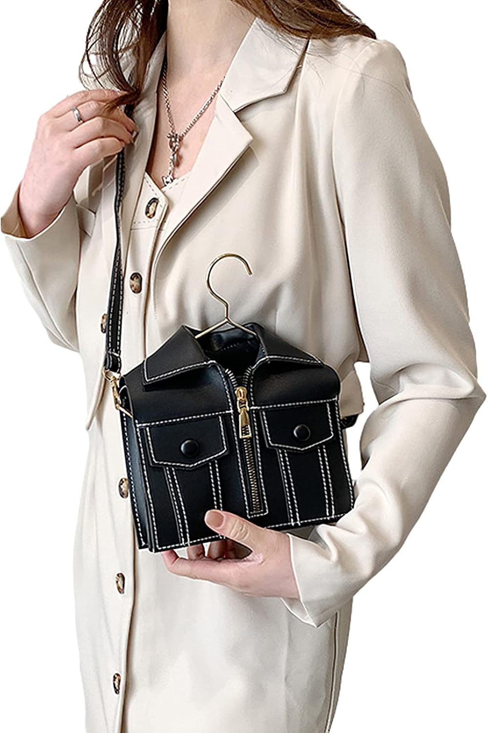 Women's Shirt-Shaped Purse Novelty Shoulder Bag Unique Clutch Handbag Funny Leather Crossbody Tote Satchel - Image 7