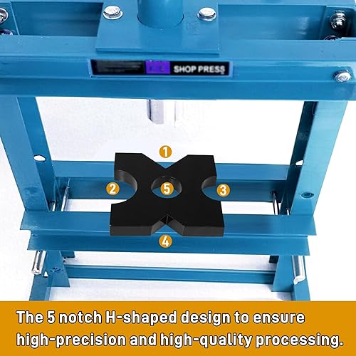 Miniatura 6 de 2 Pack Hydraulic Press Plates, H Frame Thickened Arbor Press Plate, 20 Ton and 32 Ton Shop Metal Press Plates with 5 Notch (7" x 7" x 1")