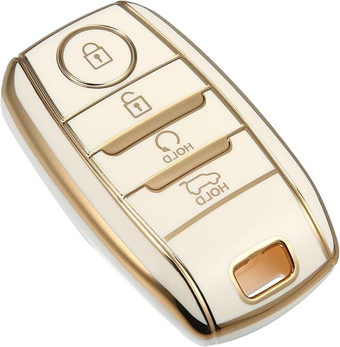 Unifizz Funda para llavero inteligente de TPU para Kia Forte Koup para Kia NIRO para Kia Optima para Kia Rio Blanco