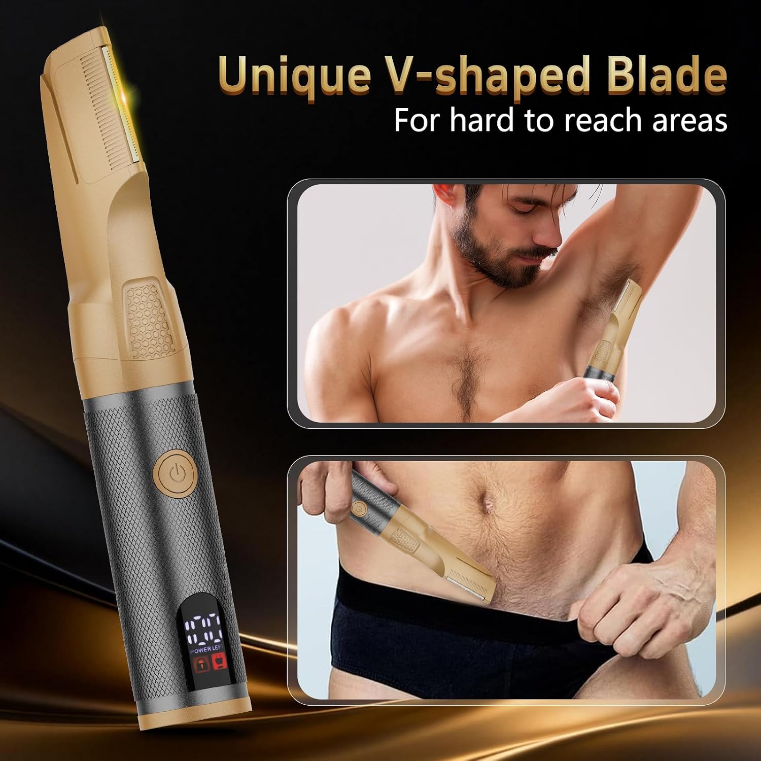 Manscape Body & Beard Trimmer for Men, All-in-One Electric Grooming Kit, No Nick Pubic Groin Ball Shaver, Waterproof, LED Display, Rechargeable Type-C Charging Dock & Travel Lock, Men's Gift