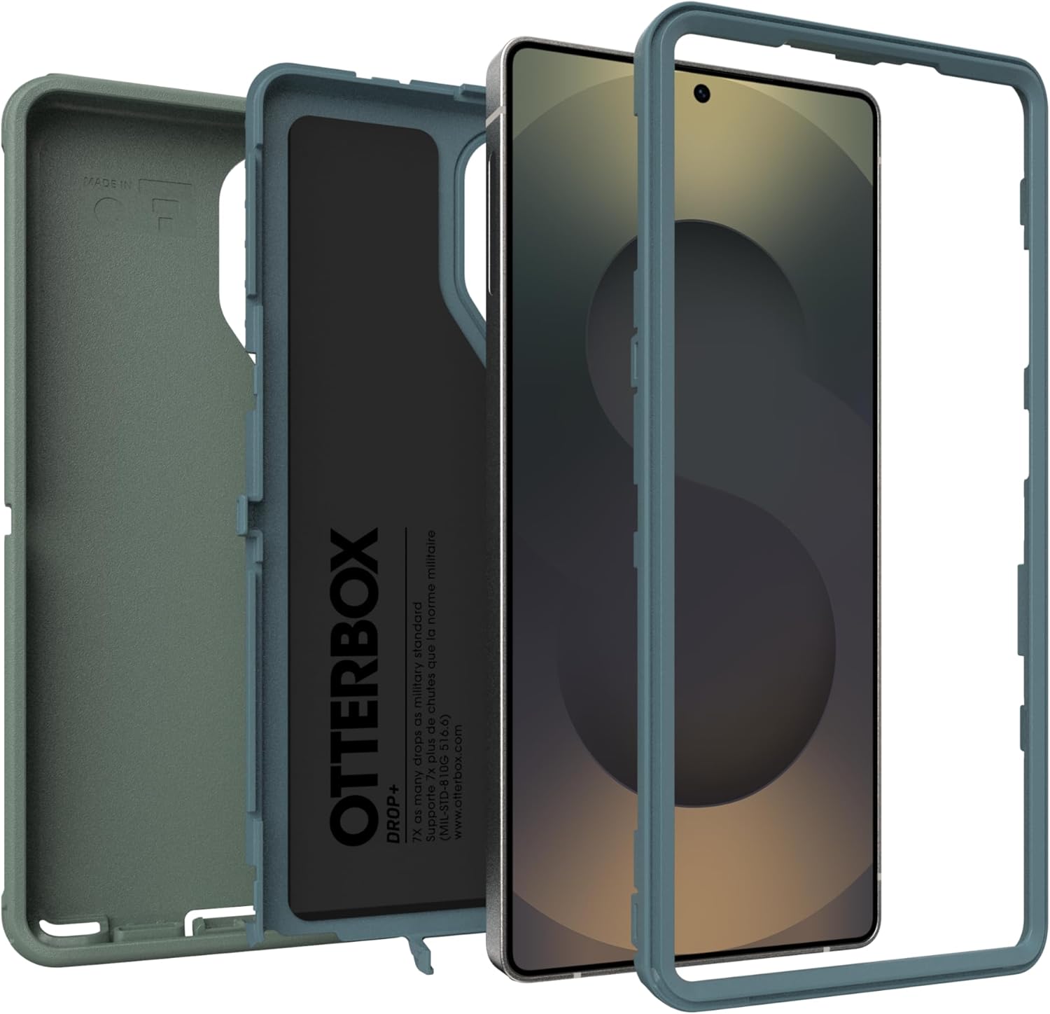 OtterBox Samsung Galaxy S25 Ultra (Only) - Defender Series Case - Atlantic Pines (Green) - Rugged & Durable - with Port Protection - Wireless Charging Compatible