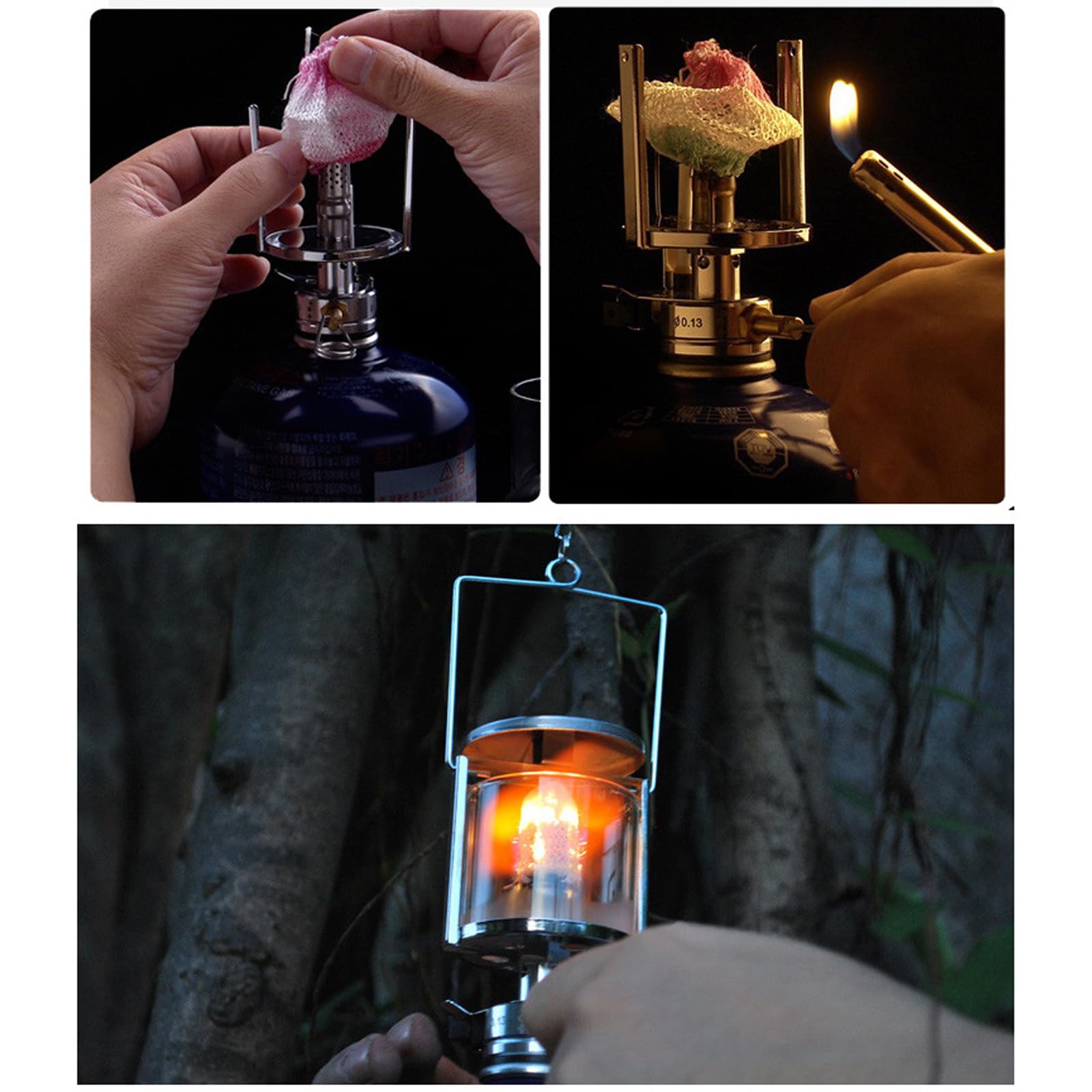 Oxxggkao 20Pcs Steams Lamp Gauze Covers Kerosene Lamp Gauze Meshes Covers Light Mantles Camping Lamp Accessories Enduring