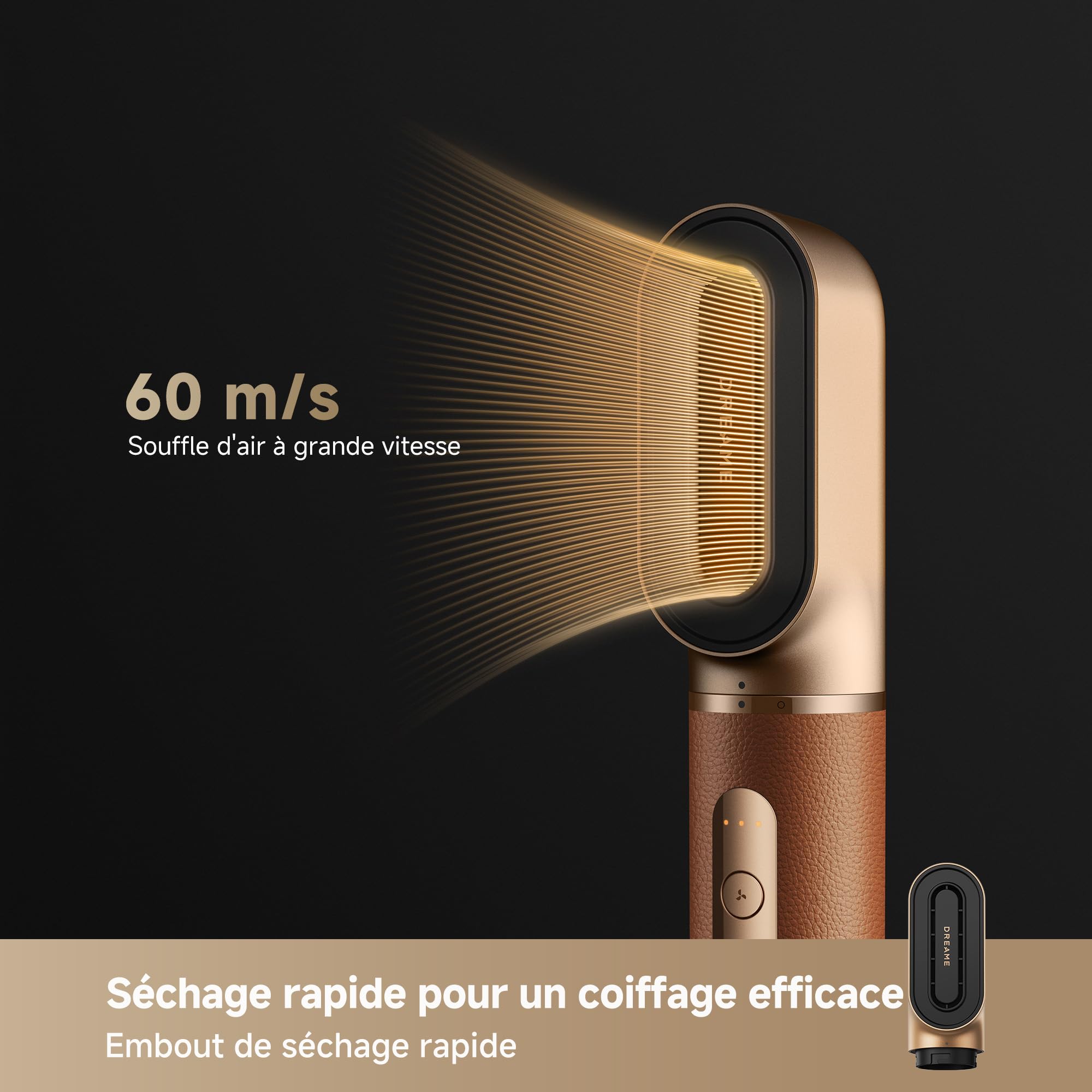 DREAME AirStyle Pro 7 en 1 Appareil de coiffure multifonction séchage rapide 2 cylindres de bouclage brosse lissante réduction des frisottis