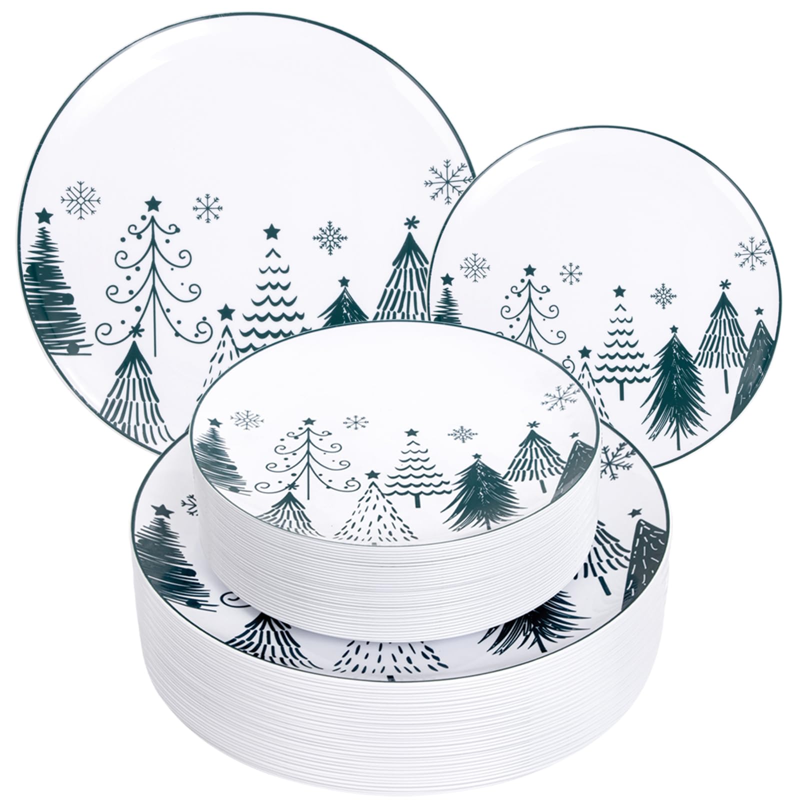White Disposable Plates - 60 Pack for Parties & Weddings -22