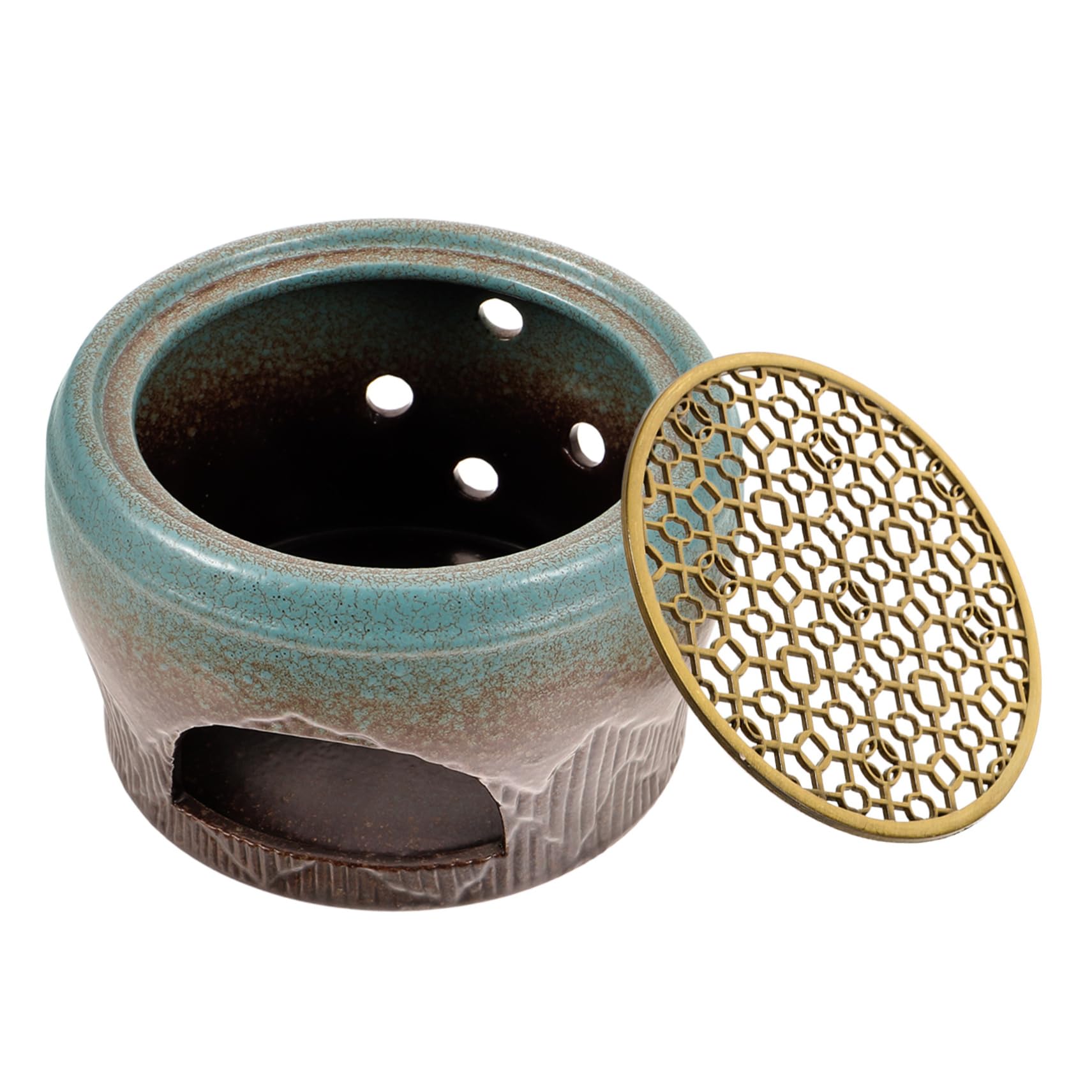 Mobestech Vintage Ceramic Teapot Warmer Elegant Insulation Base for Tea for Home Office and Tea Houses and Ceramic Present for Tea Lovers