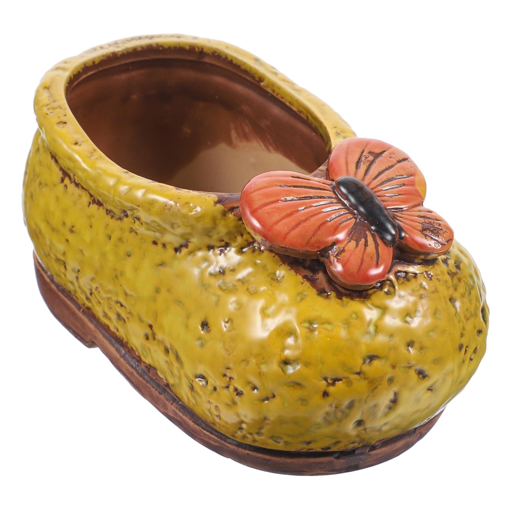 Gelber Regenstiefel-Blumentopf Aus Kunstharz – Niedlicher Übertopf Für Sukkulenten, Ca. 10,8 Cm