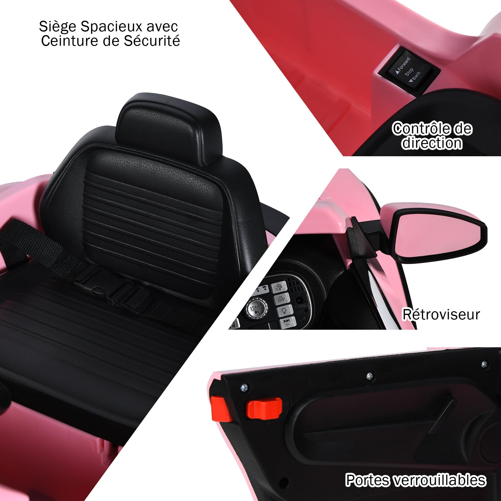 COSTWAY Volkswagen Beetle Voiture Électrique 12V Enfants avec Télécommande 2,4G, Véhicule Electrique avec Lumières & Musique, Démarrage Lent, Charge 30kg pour Enfants de 3-8 Ans (Rose)
